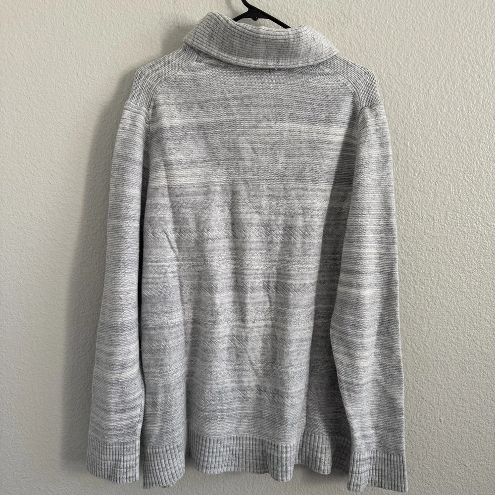 Banana Republic Mens XL Gray Knit Sweater Pullover Shawl Collar Preppy Old Money